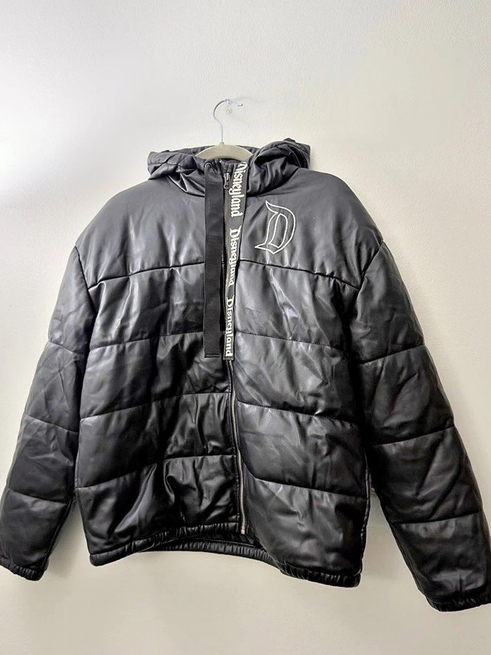 Disneyland Faux Leather Puffer Jacket Size L